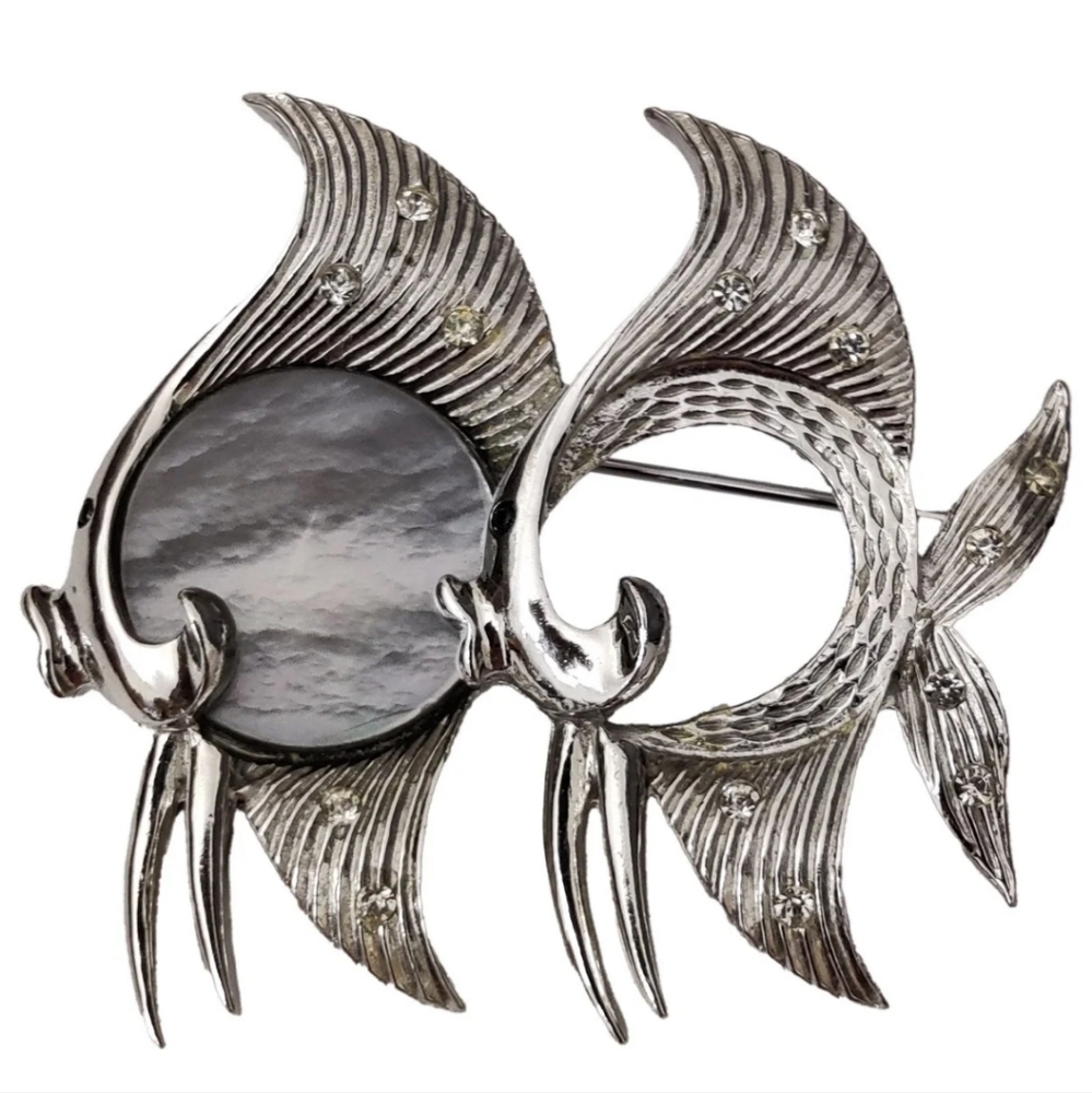 Vintage Signed Boucher Angel Fish Brooch